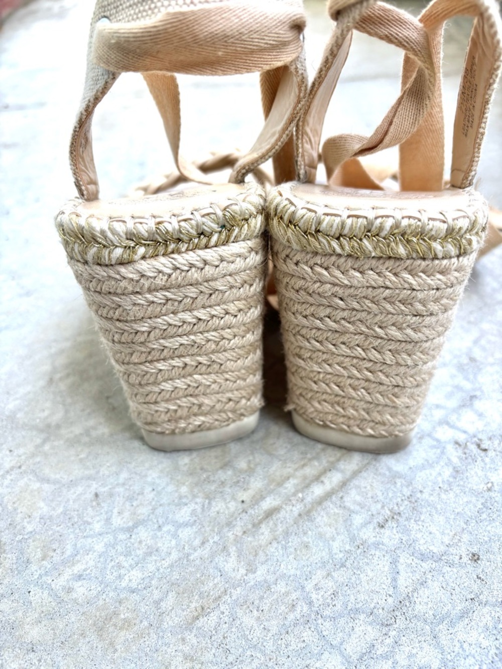 Vince Camuto Bryleigh Espadrilles Wedges Sandals Braided Natural Ankle Tie 7.5 - Picture 6 of 8
